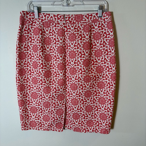 J. Crew No. 2 Pencil‎ Skirt Red Tile Print Size 8 - Picture 2 of 8